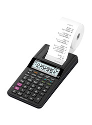 Casio 12-Digit Portable Printing Calculator, HR-8RC-BK-DC, Black