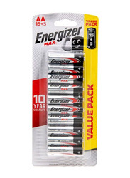 Energizer AA Max Alkaline Battery Set, 20 Pieces, Silver/Red/Black