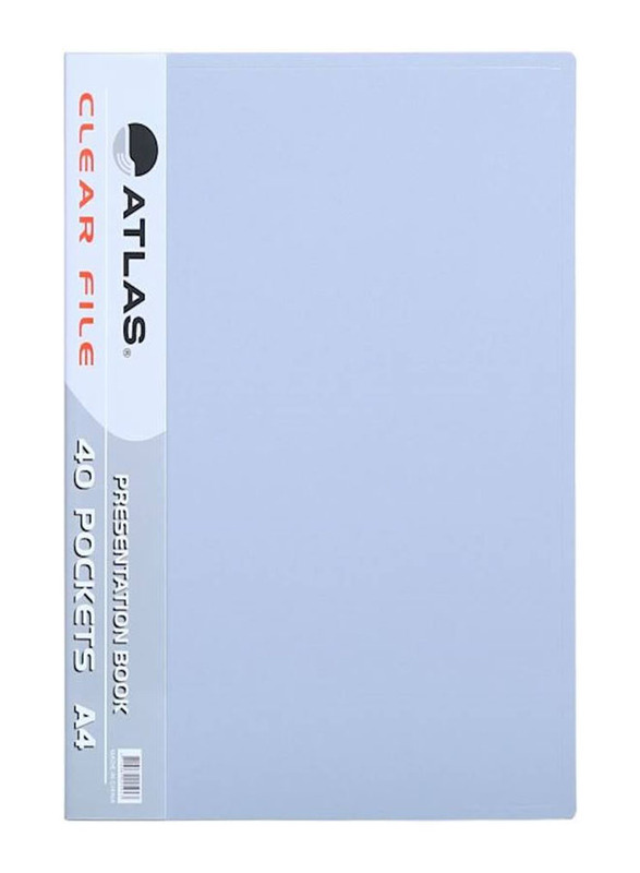 Atlas 40 Pockets Book A4 Presentation File, Grey