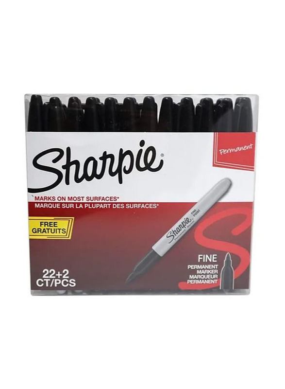 Sharpie 24-Piece Fine Point Permanent Markers, Black