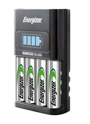 Energizer ACCU Rechargeable Mini Charger with Battery Set, Black