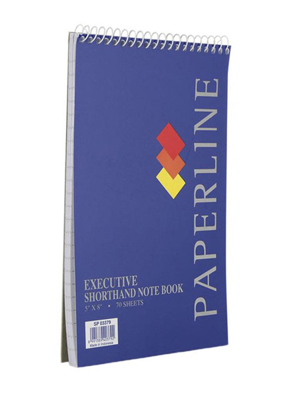 Paperline Executive Shorthand Ruled Notebook, 70 Sheets, Blue/White