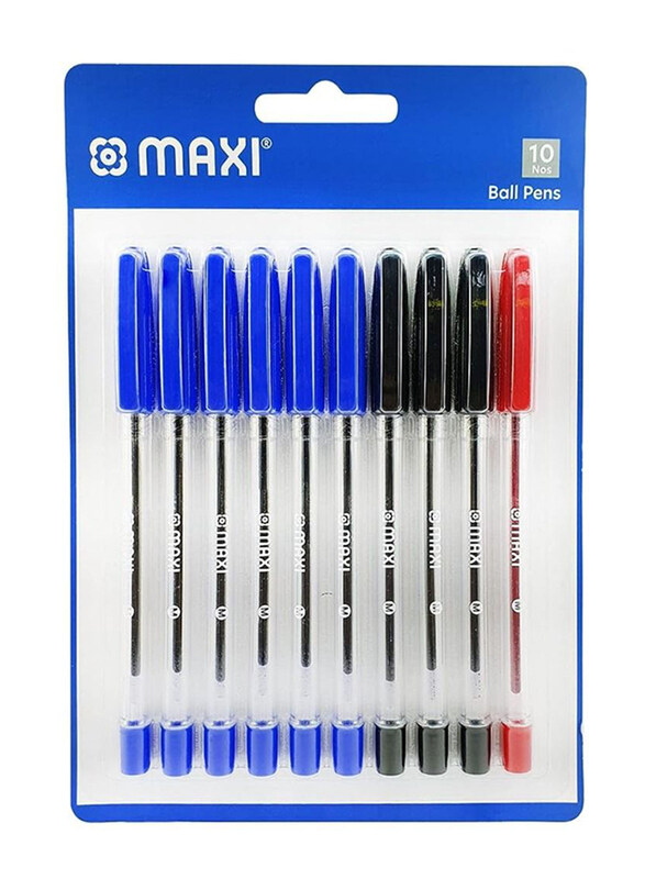 

Maxi 10-Piece Ball Point Pen Set, Red/Black/Blue