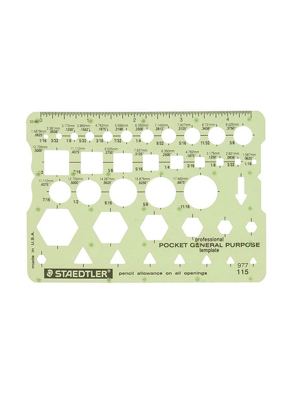 Staedtler Technical Drawing Template, Green