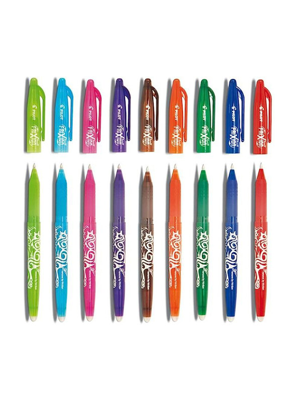 Pilot 9-Piece Frixion Erasable Ball Pen Set, 0.7mm, Multicolour