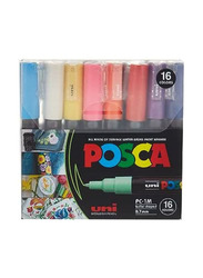 Posca Bullet Shaped Paint Marker Set, 0.7mm, 16 Pieces, Multicolour