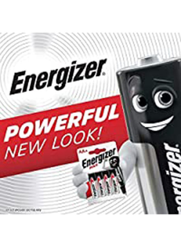 Energizer AA Battery Set, 4 Pieces, Silver/Black/Red