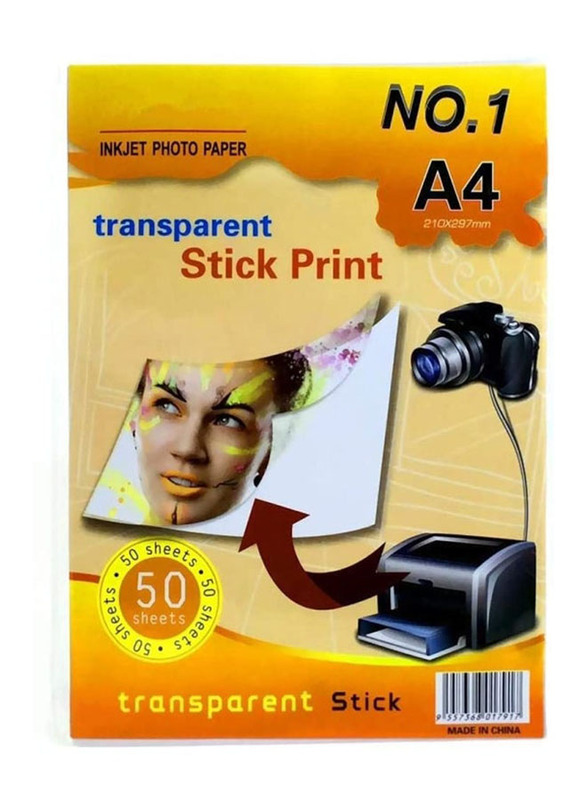 Jojo Self-Adhesive Stick Print Paper, A4 Size, 50 Sheets, White