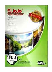 Jojo Glossy Inkjet Photo Paper, 100 Sheets, 135 GSM, A4 Size