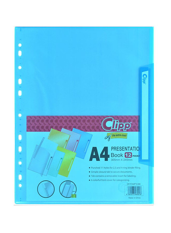 Clipp A4 Size Presentation Book, Blue
