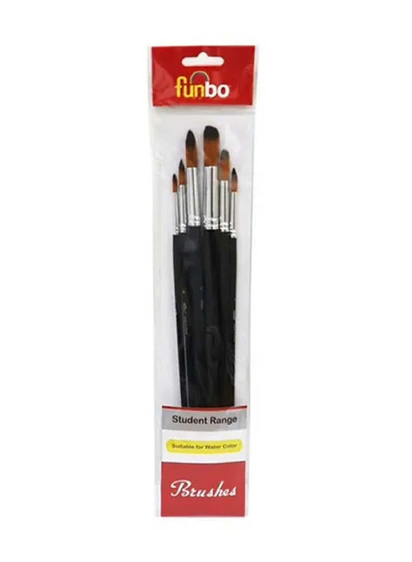Funbo Oil Painting Flat Brush Set, 6 Pieces, Multicolour