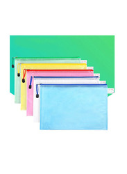 Zipper Plastic Mesh Document File Bag Set, 10 Pieces, Multicolour