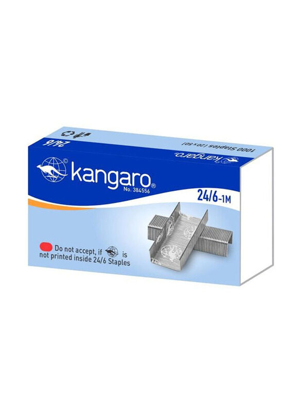 

Kangaro 24/6-1M Stapler Pins, 1000 Pieces, Silver