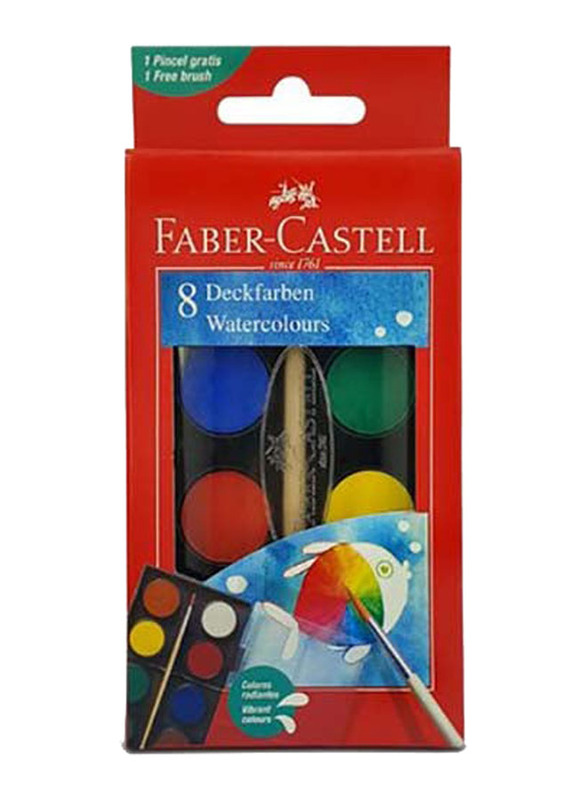 Faber-Castell 8 Water Color with Brush, Mlticolour