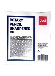 Deli Rotary Pencil Sharpener with Metal Body, Multicolour