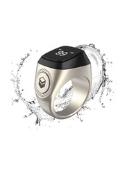iQibla Tasbih Zikr Tally Counter Waterproof Smart Ring, 18mm, Silver