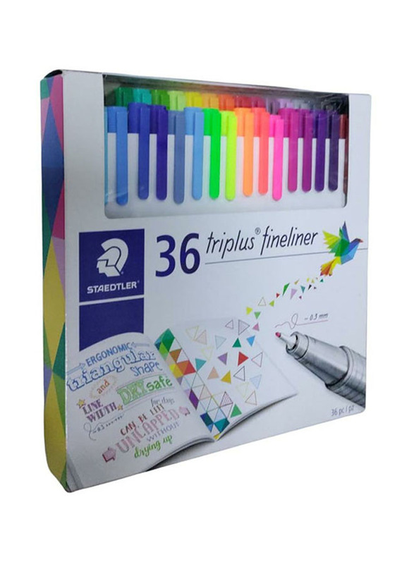 Staedtler 36-Piece Triplus Fibre Tip Coloured Pen Set, Multicolour
