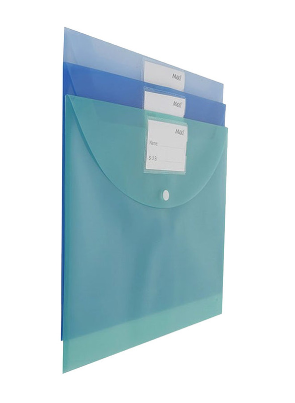 Maxi 3-Piece Plastic Folder Set, 395228, Blue/Green