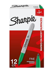 Sharpie 12-Piece Permanent Fine Point Marker, Green