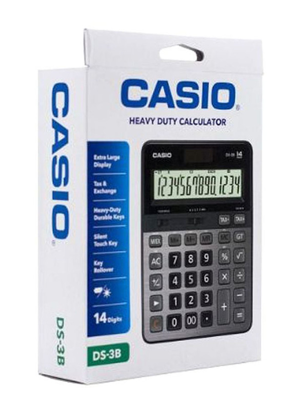 Casio 14-Digit Financial and Business Calculator, DS-3B, Grey/Black