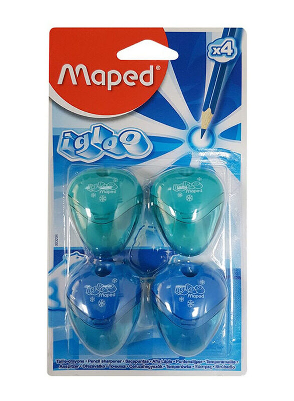 

Maped 4-Piece Igloo 1-Hole Sharpener Set, Blue/Green