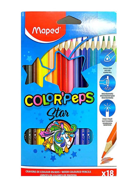 Maped Colour Pencil Set, 18 Pieces, Multicolour