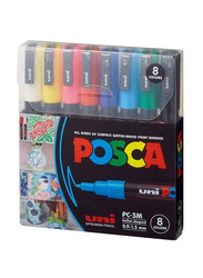 Posca Bullet Shaped Paint Marker Set, 0.9-1.3mm, 8 Pieces, QS-9DDG-D1B9, Multicolour