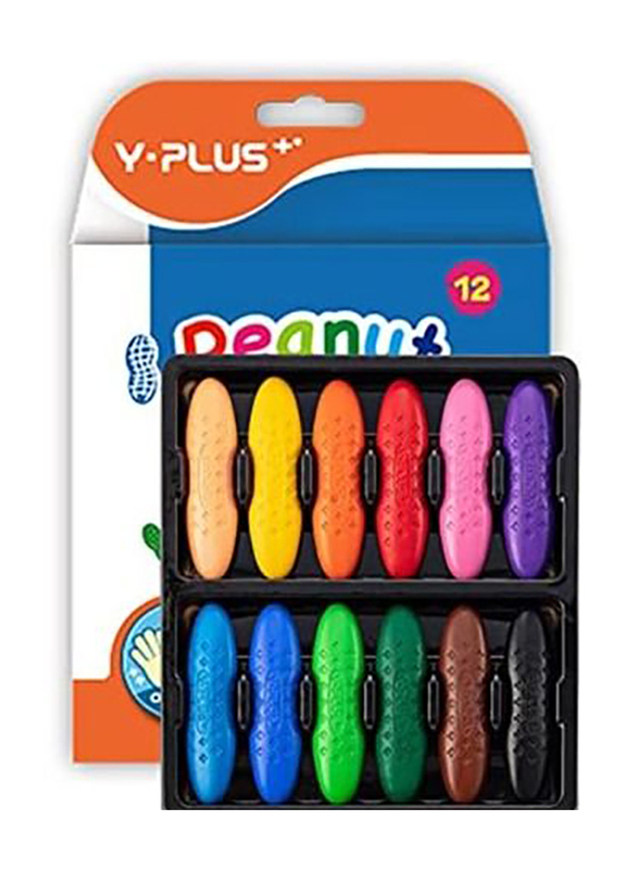 

Atlas Peanut 12 Colors Washable Toddler Crayons, Multicolour