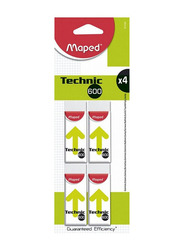 Maped Helix USA 4-Piece Technic 600 Eraser Box Set, White
