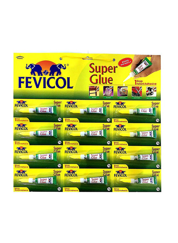 Fevicol Super Glue Adhesive Set, 12 x 3g, White