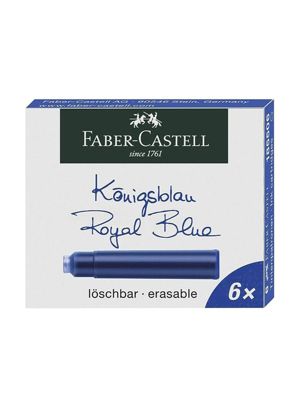 Faber-Castell 36-Piece Blue Fountain Pen Ink Set, Blue