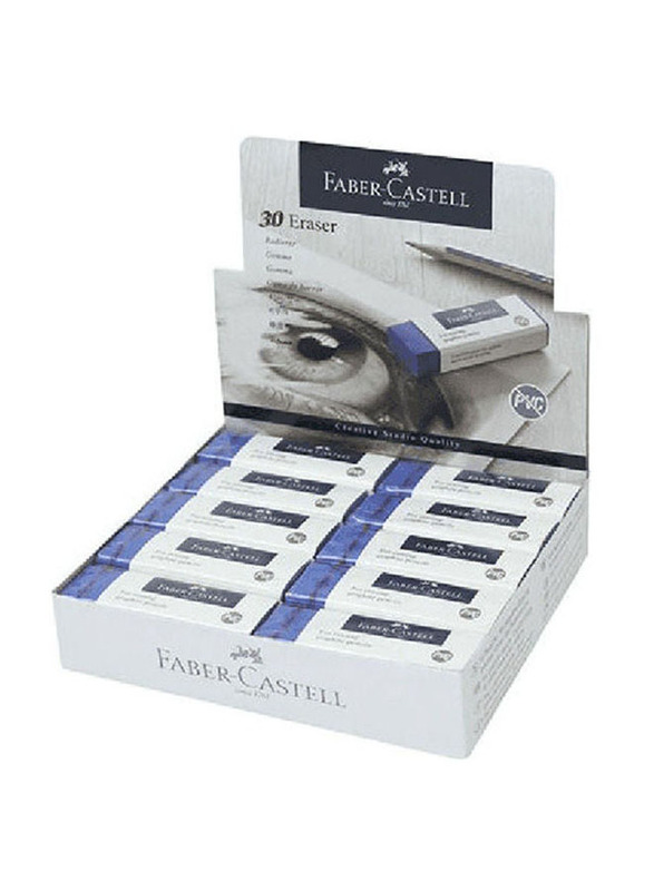Faber-Castell 30-Piece Extra Clean Eraser Box, Multicolour
