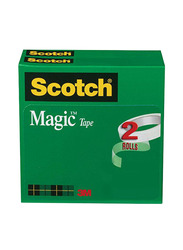 3M Scotch Magic Wrapping Tape, 2 Pieces, Clear