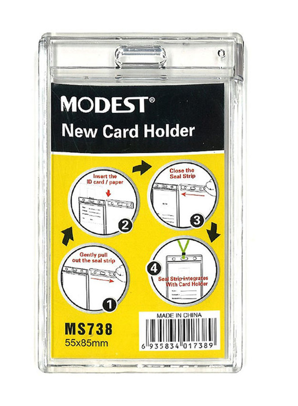 Modest Horizontal ID Card Holder, Clear