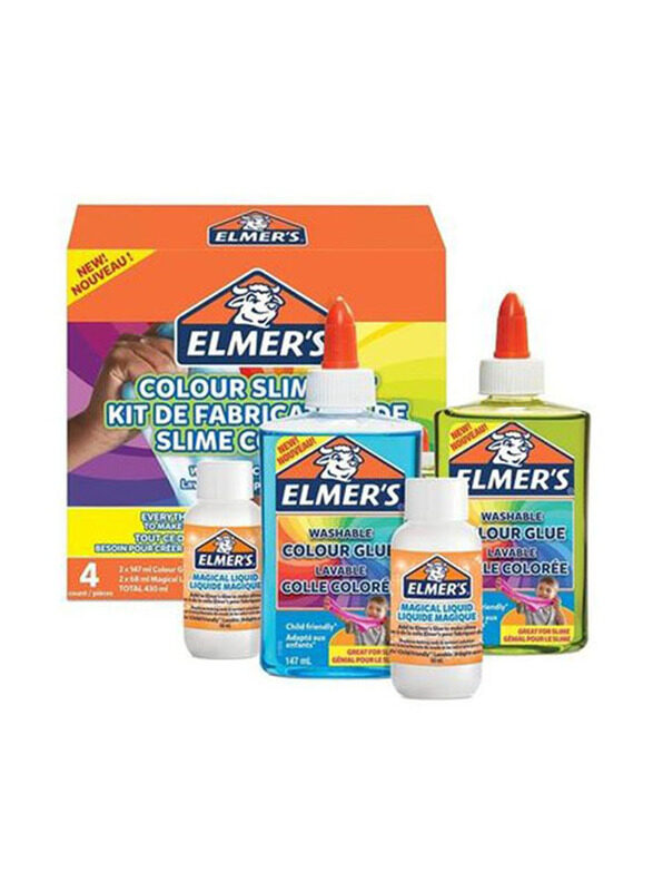 

Elmer's Translucent Colour Slime Kit, 4 Pieces, Ages 3+, Multicolour