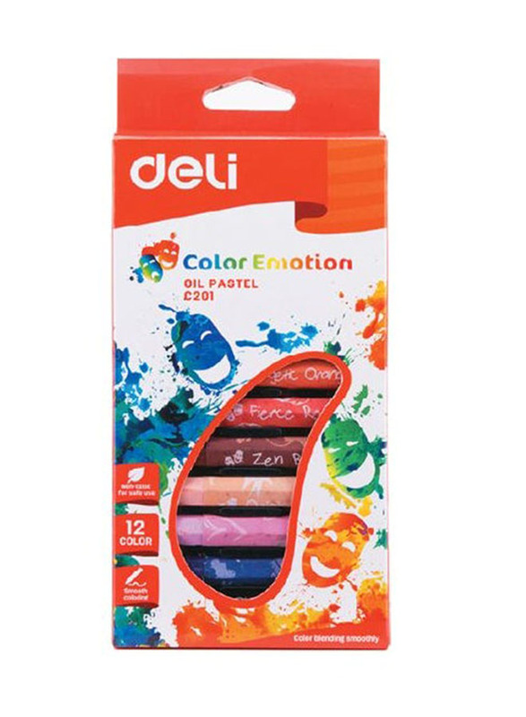 Deli Colour Emotion Oil Pastel Colours, 12 Pieces, Multicolour
