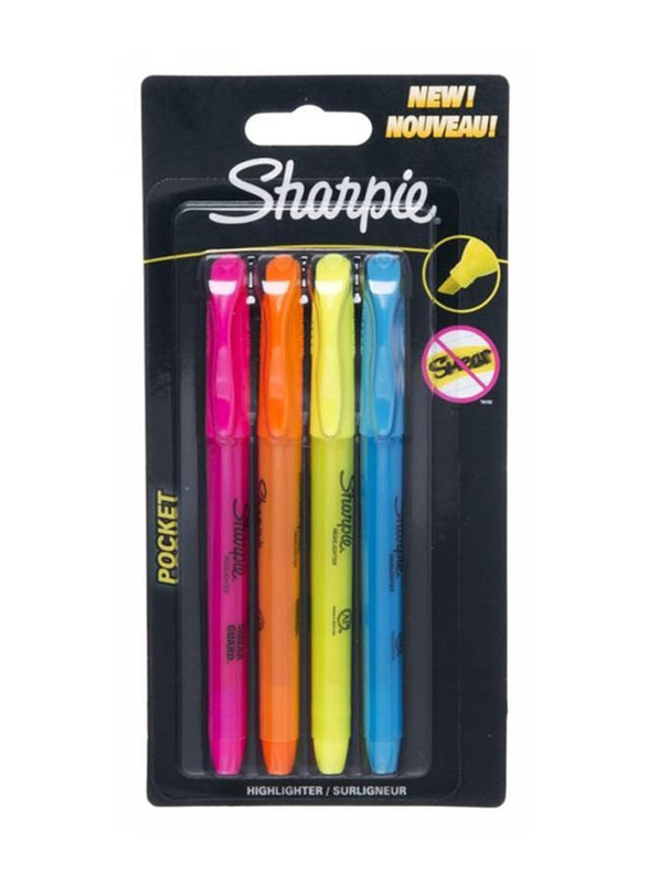 Sharpie 4-Piece Pocket Highlighter Pens, Multicolour
