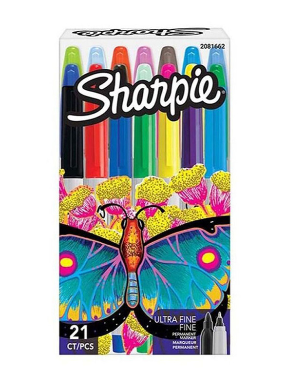 Sharpie 21-Piece Ultra Fine Permanent Marker, Multicolour