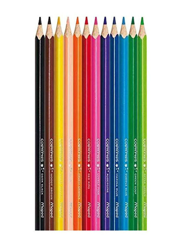 

Maped Helix USA Color'Peps Pencils Set, 12 Pieces, Red/Violet/Blue