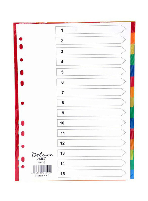 

Deluxe A4 Paper Divider, 10 Pieces, Multicolour