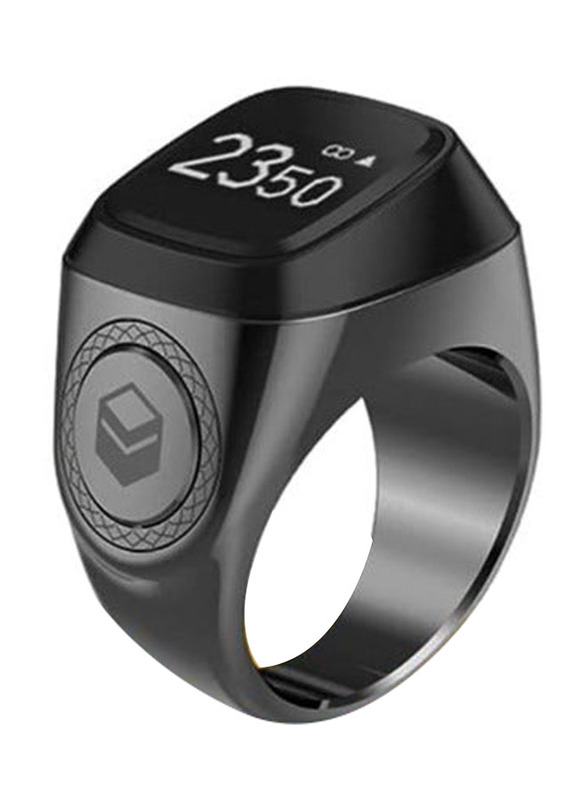 iQibla Tasbih Zikr Aluminium Smart Ring, 18mm, Grey