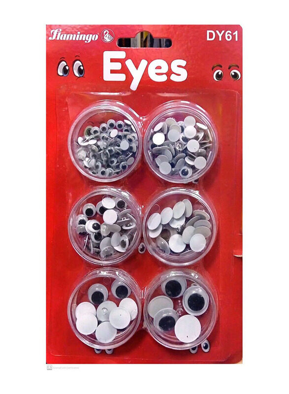 Flamingo Eyes Blister, 6 Pieces, White