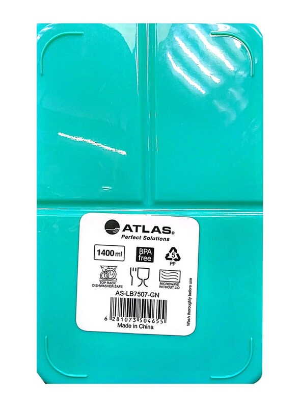 Atlas Lunch Box, 1400ml, Green