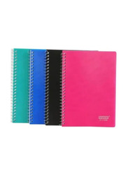 Partner Spiral Notebook, 100 Sheets, 4 Pieces, A5 Size, Multicolour