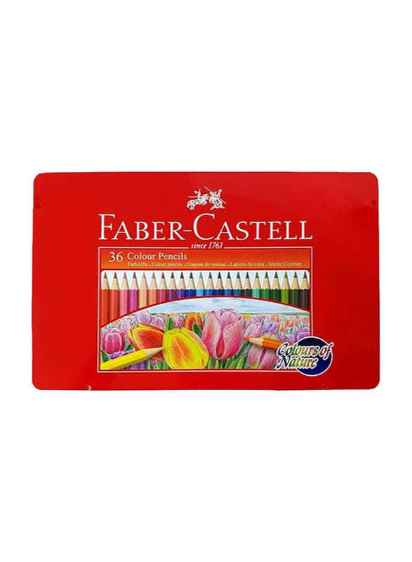 Faber-Castell Colour Pencils in Metal Box, 36 Pieces, Multicolour