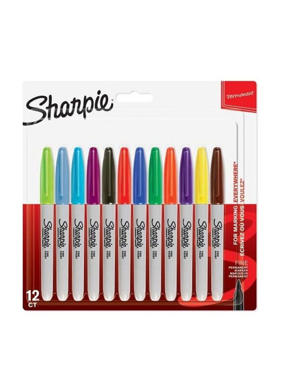 Sharpie 12-Piece Assorted Colour Permanent Marker Set, Multicolour