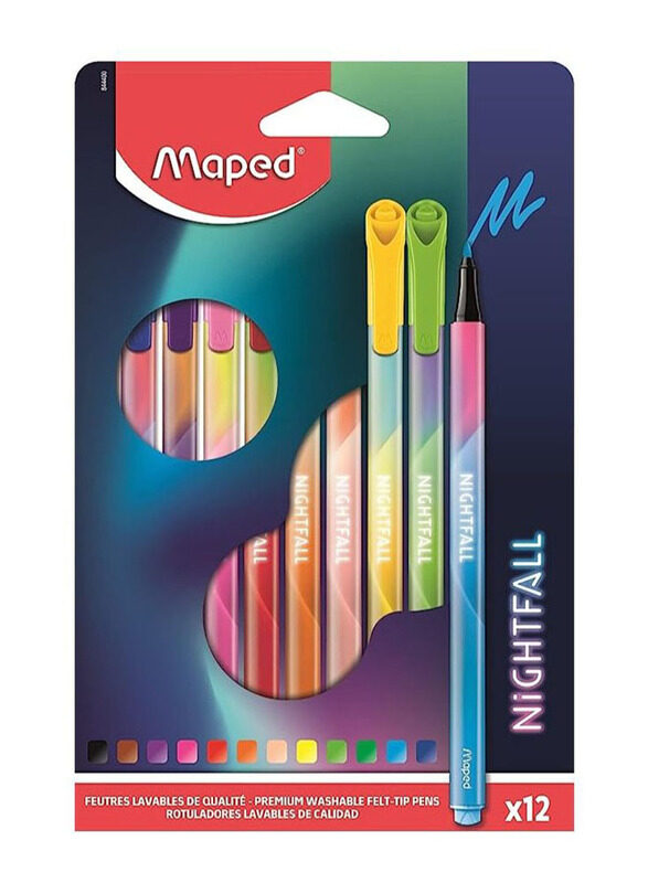 

Maped Nightfall Felt Tip Colouring Pens, 12 Pieces, Multicolour