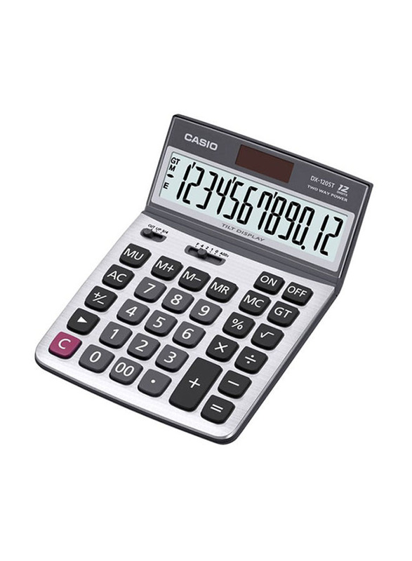 

Casio 12-Digit Electronic Basic Calculator, DX-120ST-W-DP, Grey