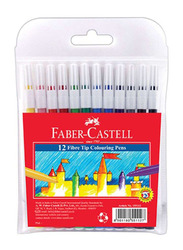 Faber-Castell Fibre Tip Colouring Pen Set, 12 Pieces, Multicolour