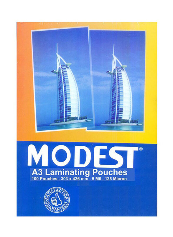

Generic A3 Laminating Pouches, 125 Micron, 100 Pouches, Clear